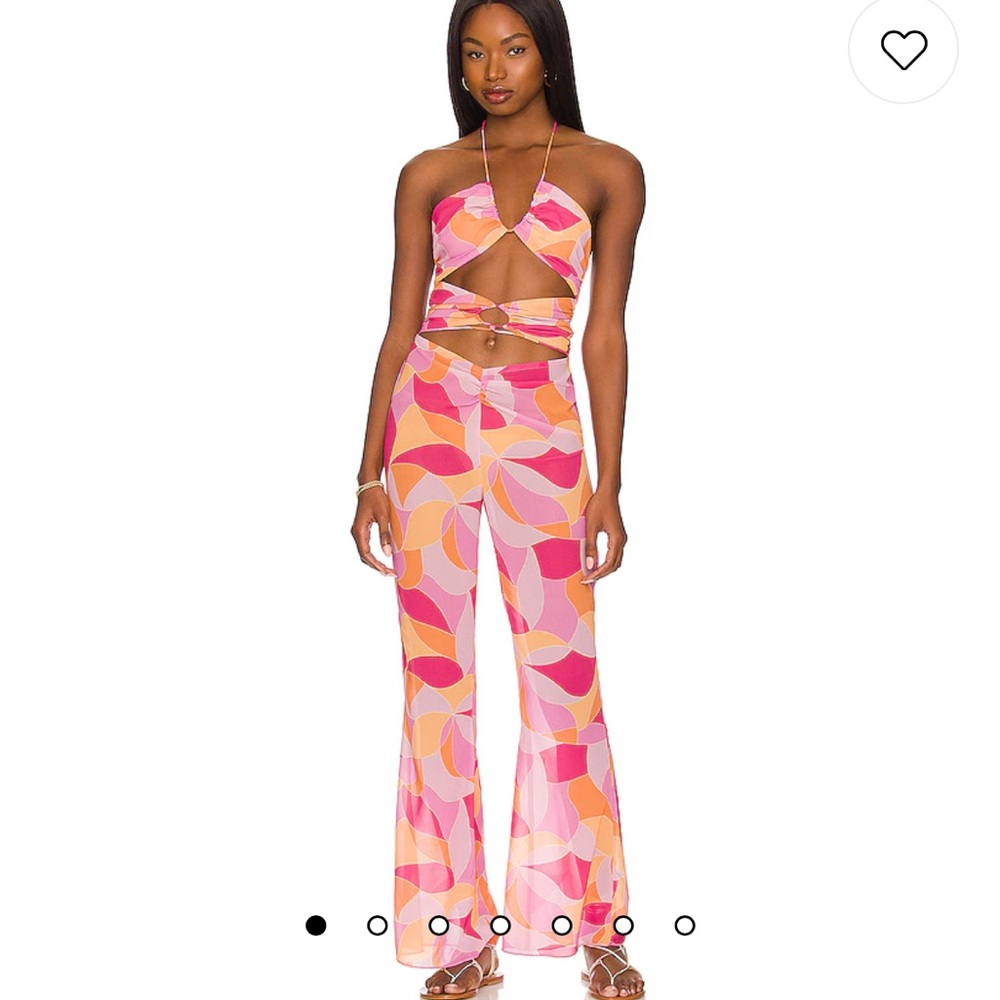 Lovers and Friends Feelin Groovy Jumpsuit in Fuchsia Geo Size Small